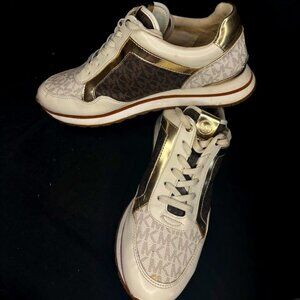 Michael Kors Gold and Brown Women's Sneakers